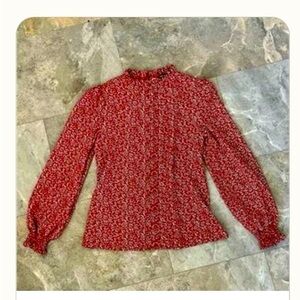 Red Floral Blouse